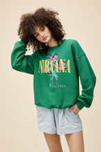 Load image into Gallery viewer, Nirvana Lilies BF Crew in Jade
