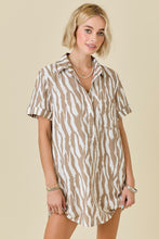 Load image into Gallery viewer, Zebra Print Shirt Dress
