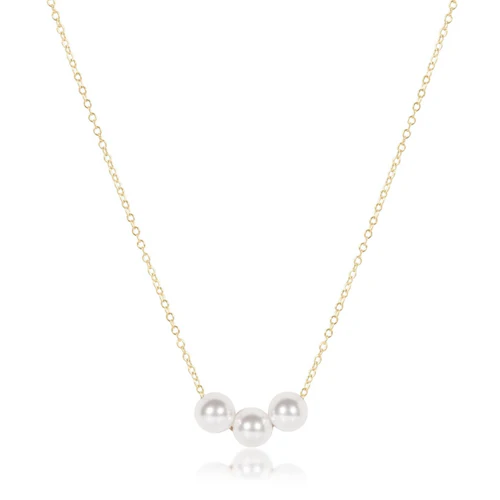 16” Necklace Gold - Joy Pearl 6mm
