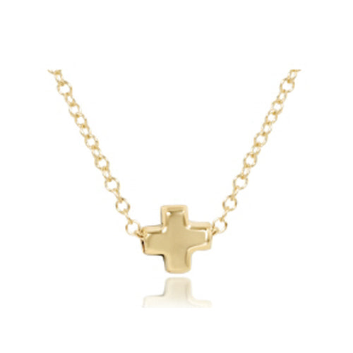 16” Necklace Gold - Signature Cross Small Gold