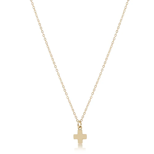 16” Necklace Gold - Signature Cross Small Gold Charm