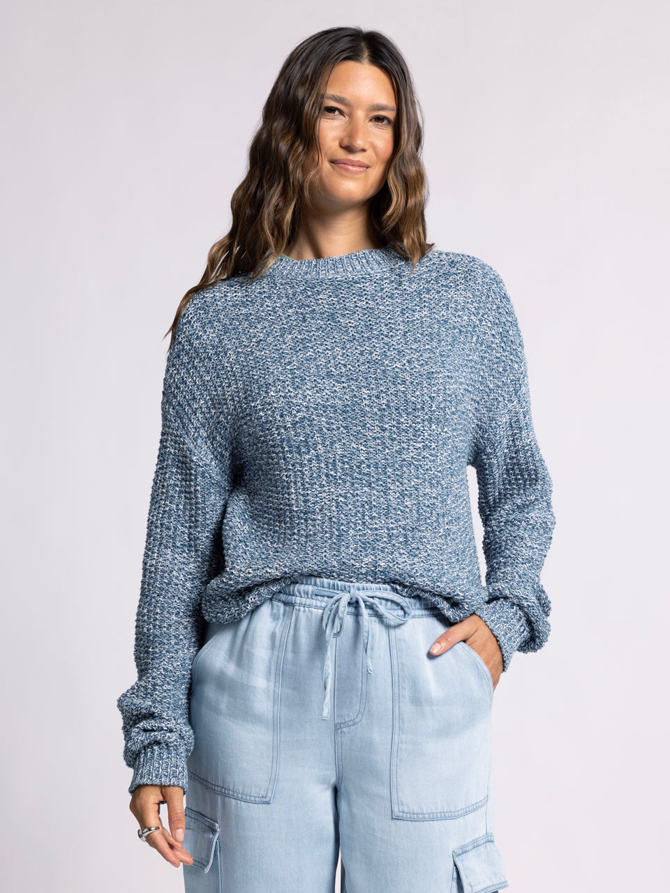 Mena Sweater in Marled Denim