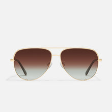 Load image into Gallery viewer, High Key Sunglasses in Gold Frame &amp; Brown Fade Polarized Lens
