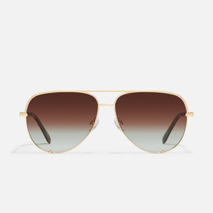 High Key Sunglasses in Gold Frame & Brown Fade Polarized Lens