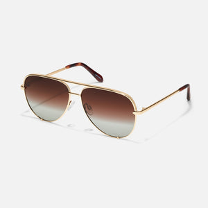 High Key Sunglasses in Gold Frame & Brown Fade Polarized Lens