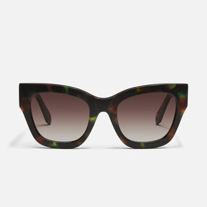 By The Way Sunglasses in Dappled Green Tort. & Brown Lens