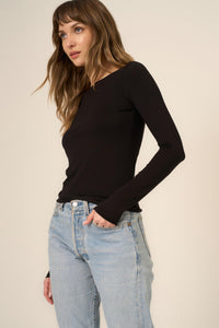 Vera Boatneck Long Sleeve in Black