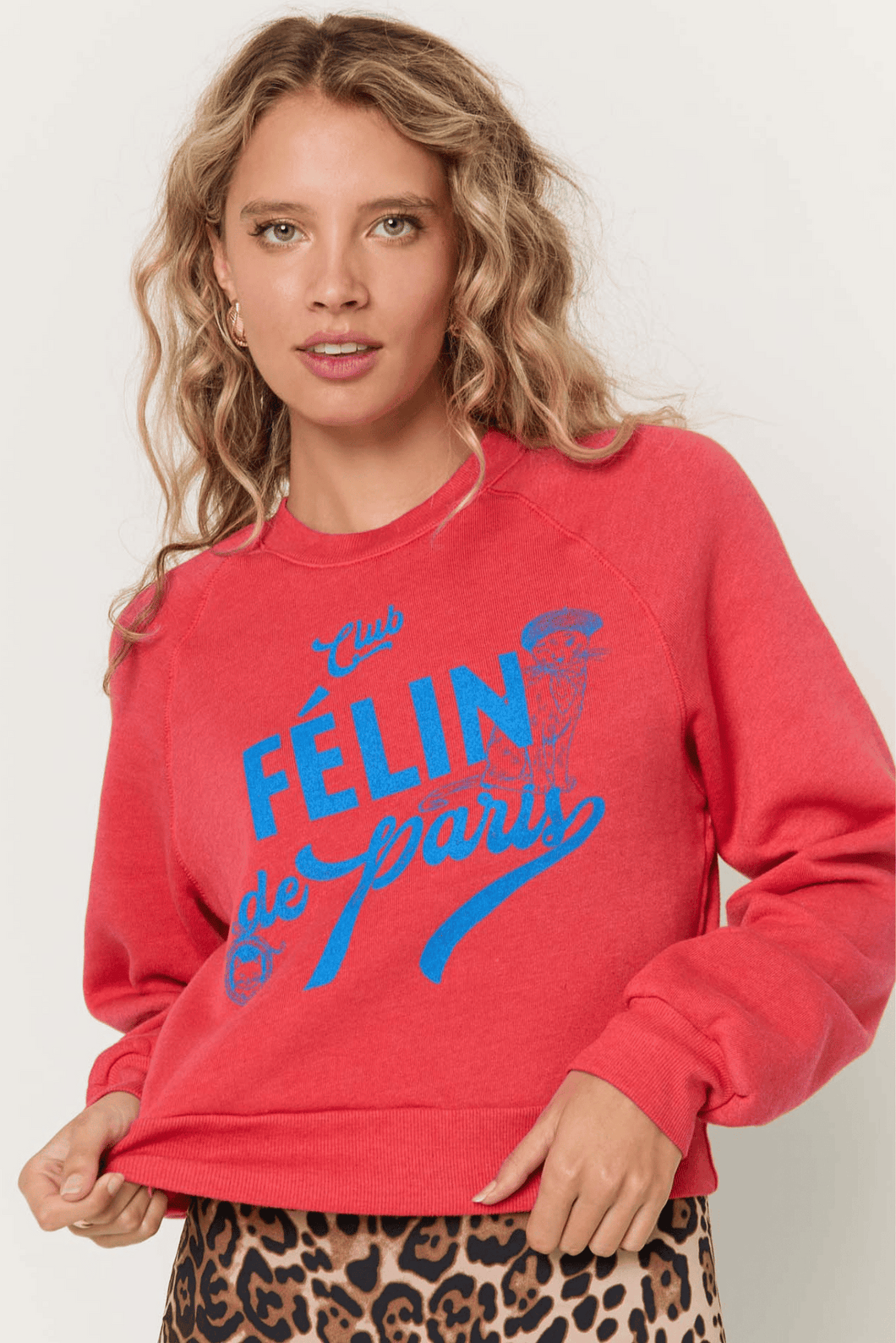 Felin De Paris Shrunken Sweatshirt in Bittersweet Red