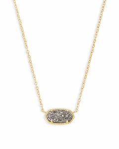 Kendra Scott Elisa Pendant Necklace in Platinum Drusy