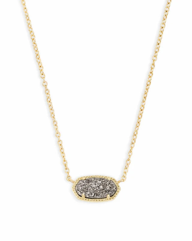 Kendra Scott Elisa Pendant Necklace in Platinum Drusy