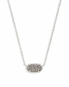 Kendra Scott Elisa Pendant Necklace in Platinum Drusy