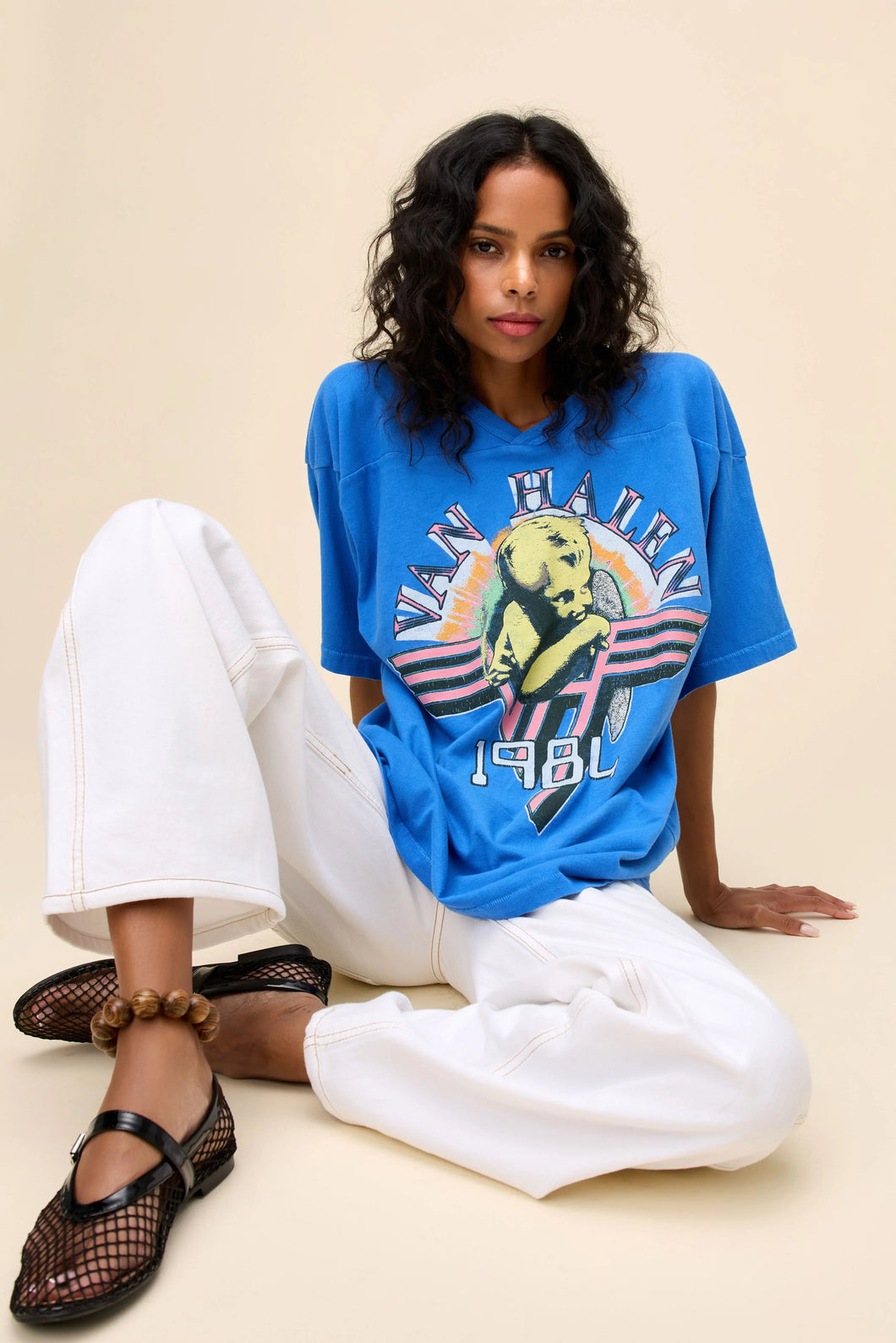Van Halen 1984 Oversized Jersey in Cobalt
