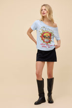 Load image into Gallery viewer, Metallica Tour ‘94 Off The Shoulder Tee in Airey Blue
