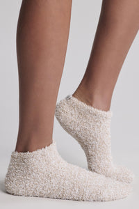 CozyChic Heathered Tennis Socks in Stone