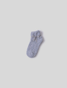 CozyChic Heathered Tennis Socks in Snow Drop