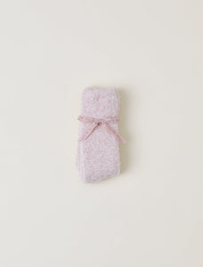 CozyChic Heathered Socks in Dusty Rose/White