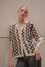 Load image into Gallery viewer, Crochet Knit Top in Black/Natural
