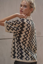 Load image into Gallery viewer, Crochet Knit Top in Black/Natural
