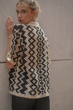Load image into Gallery viewer, Crochet Knit Top in Black/Natural
