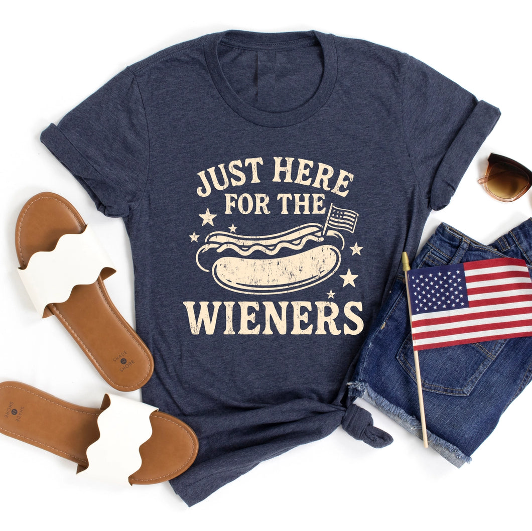 Here for the Wieners T-Shirt in Navy