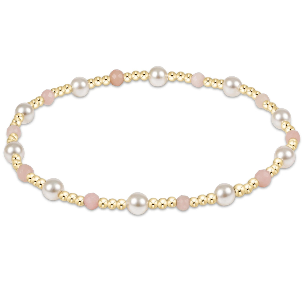 Pearl Sincerity Pattern 4mm Bead Bracelet - Pink Opal