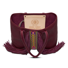 Load image into Gallery viewer, Plum Fringe Breezy Tote
