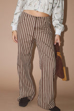 Load image into Gallery viewer, Striped High Waist Trouser in Brown
