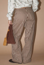 Load image into Gallery viewer, Striped High Waist Trouser in Brown
