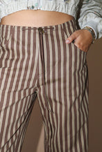 Load image into Gallery viewer, Striped High Waist Trouser in Brown
