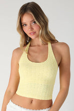 Load image into Gallery viewer, Floral Lace Halter Crop Top in Pale Banana
