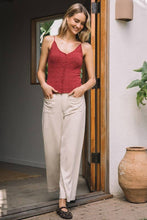 Load image into Gallery viewer, Pointelle Knit Scallop Detail Tank Top in Burnt Sienna
