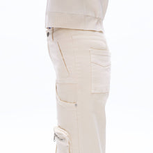Load image into Gallery viewer, Mid Rise Cargo Pant in Off White
