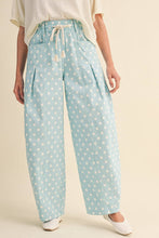 Load image into Gallery viewer, Polka Dot Pleated Barrel Pants in Sky Blue
