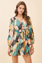 Load image into Gallery viewer, Tropical Print Ruffled Hem Dress in Multi
