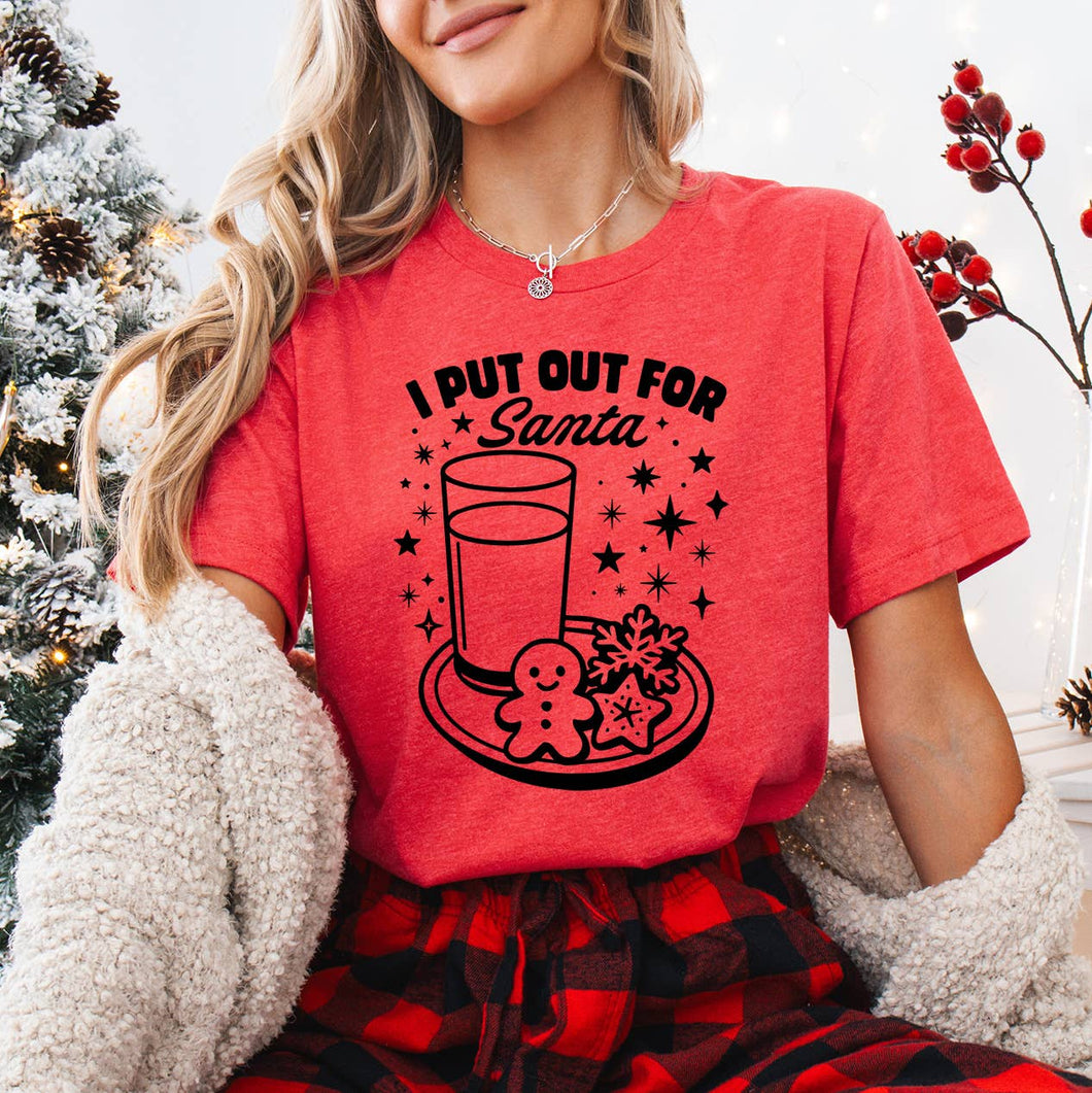 Holiday I Put Out For Santa Graphic Tee in Red