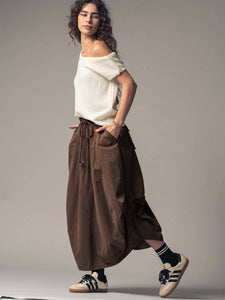 Asymmetric One-Shoulder Knit Top in Ivory