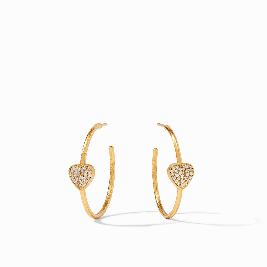 Heart Pave Gold Hoop