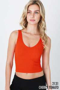 V-Neck Ribbed Crop Tank