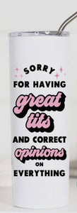 Great Tits and Correct Opinions Tall Travel Cup