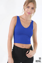 Load image into Gallery viewer, V-Neck Ribbed Crop Tank
