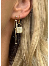 Load image into Gallery viewer, Hitched Lock Huggie Earrings
