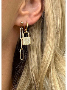 Hitched Lock Huggie Earrings