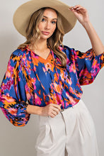 Load image into Gallery viewer, V-Neck Tie Front Satin Blouse
