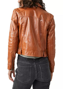 Josie Vegan Leather Bomber Jacket