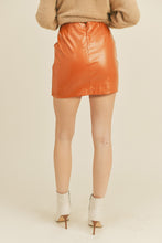 Load image into Gallery viewer, Twist Front Faux Leather Skirt
