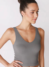 Load image into Gallery viewer, V-Neck Ribbed Crop Tank
