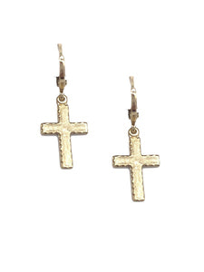 Hammered Cross Huggie
