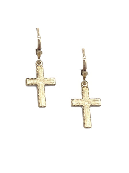 Hammered Cross Huggie